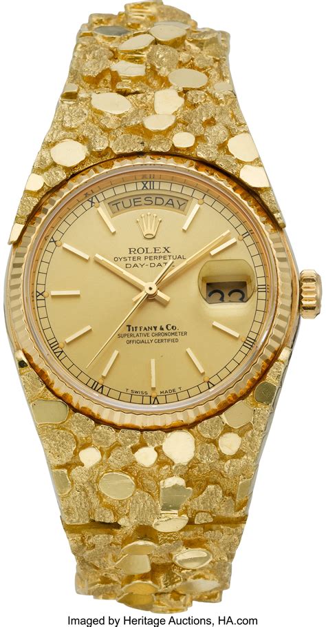 rolex with gold nugget band|18k gold rolex watch bands.